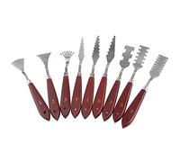 Spatola per Pittura da 9 Pezzi, Set di Raschietto per Miscela di Vernice Professionale per Spatola, Spatole con Manico in Legno, Coltello per Pittura a Olio