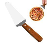 Spatola per pizza con manico in legno a tutto codolo | Spatola per piastra con manico in legno resistente | Trasferimento per torte, pala per formaggio, spatola triangolare in acciaio inox per pizza e