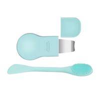 Spatola per pulizia facciale, pelle raschiata, in acciaio inox e silicone, per la pulizia profonda per donne e uomini ragazze, chin nose nostrils, Home Shower Spa Travel, Daily Routine