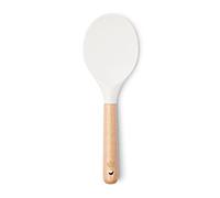 Spatola per riso Yum Asia Premium con manico in legno di faggio e silicone premium (Bianco Ghiaccio, Spatola a cucchiaio)