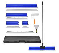 Spatola per superfici set con asta telescopica regolabile da 86 cm a 207 cm Spatola per stucco con 20/40/60/80/100cm Spatole per stucco realizzato in acciaio inossidabile (spessore 0,3/0,5 mm),Blu
