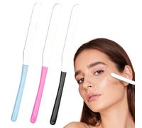 Spatola per trucco in acciaio inossidabile, acciaio inossidabile spatola per trucco, Spatola di fondazione per donne, Set di 3 raschietti per via del viso per viaggi, strumento di agitazione delle bas