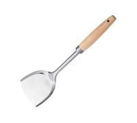 Spatola Per Wok, Spatola Per Wok Solida in Acciaio Inossidabile con Manico Ergonomico in Legno Pala Per Wok Cucina Resistente al Calore Resistente Spatola per alimenti Tornio Pala da cucina Per Cucina