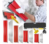 Spatola Superficie, 11PCS 0,5mm Set Spatole 80cm/60cm/40cm/25cm Strumento Spatola Con Lama Acciaio Inossidabile Spatole Superficie Decorazione Parete Un'Ampia Area Lavoro Con Asta Telescopica