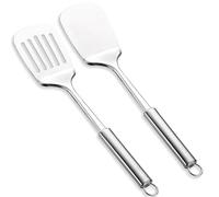 Spatole in acciaio inox, girarrosto ReaNea argentato, tornio solido, spatola da cucina robusta resistente al calore, utensili da cucina ideali per pesce, uova, pancake, lavabili in lavastoviglie