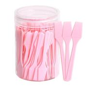 Spatole per Il Trucco, Spatola Cosmetica Lavabile, Mini Spatole per Viso e Cucchiaio, per Uso in Salone di Bellezza, Portatile e Facile da Pulire- Rosa
