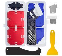 Spatole per Silicone, 5 in 1 Strumenti per Calafataggio, Professionale Kit di Raschietto per Sigillante con Spatole, Lame di Ricambio, per Finestra, Cucina, Bagno, Set da 12