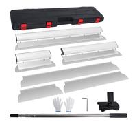 Spatole per Stucco Kit, Frattazzo per Stucco con Manico in Alluminio Regolabile e Lama di Ricambio, Spatola di Finitura per Intonacare Pareti e Soffitti (30cm+ 55cm +80cm)
