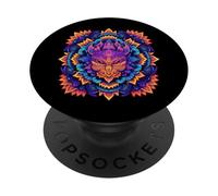 SPAVENSIBILE FACCIA DI ANIMALE DESIGN. MASCHERA LUPO. GUARDA COLORATA GUARDA PopSockets PopGrip Adesivo