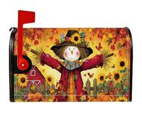 Spaventapasseri - Coperture magnetiche per cassetta postale, autunnale, rustica, girasole, zucca, copertura per cassetta postale gialla, decorazione per porta d'ingresso, 45,7 x 53,7 cm
