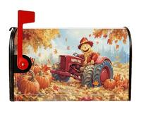 Spaventapasseri - Coperture magnetiche per cassetta postale, motivo trattore autunnale, zucca, autunno, arancione, decorazione per giardino, cortile, 53 x 65 cm