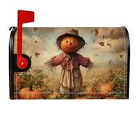 Spaventapasseri - Coperture magnetiche per cassette postali, autunnali, rustiche, con foglie di zucca autunnali, copertura stagionale per la casa e il giardino, 53 x 64 cm