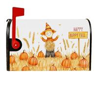 Spaventapasseri - Coperture magnetiche per cassette postali, protezione per cassetta postale autunnale rustica con zucca di grano arancione per decorazioni per la casa e il giardino, 53 x 64 cm