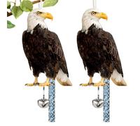 Spaventapasseri Gufo, Spaventapasseri per giardini 2 pezzi Realistico impermeabile per gufo con nastro deterrente e campana per garage, casa, tetto, stagno, facile da appendere, per u