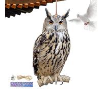 Spaventapasseri realistici, 30,5 cm, ciondolo decorativo con campana, per giardini, colori resistenti alle intemperie, gufi, uccelli