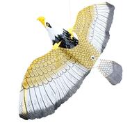 Spaventapasseri realistici con occhi che si illuminano, esca a forma di falco volante, con suono repellente, per uccelli, topi, scoiattoli, conigli e altri uccelli