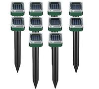 Spaventapasta per talpe prato, spaventappi, a energia solare, a ultrasuoni, per gopher, per esterni, impermeabili, spiedini vibranti per roditori, cinghiale, scoiattolo a strisce, 10 pezzi