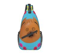 Spaventato melograno multifunzionale in nylon borsa petto leggero e portatile adatto per uomini e donne dimensioni perfette durevole e impermeabile, nero, Taglia unica