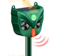 Spaventatore per gatti ad ultrasuoni, per giardino, IPX5, impermeabile, con sensore di movimento, 5 frequenze e luci lampeggianti rosse, spaventapasseri per gatti, cani, uccelli