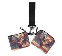Spaventoso animale vampiro pipistrello 4 luglio Giorno dell'Indipendenza Portamonete da donna Portamonete da donna Portamonete piccolo portatile con cerniera Portafoglio con cerniera portamonete per