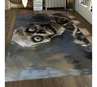 Spaventoso Divertente Scheletro Area Tappeti Moderna Arte Dell'acquerello 3D Teschio Accento Tappeto Morbido Soffice Antiscivolo Sottile per Soggiorno Sala Giochi 60x90cm