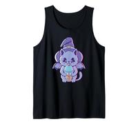 Spaventoso Gatto di Halloween Che beve Il tè Boba - Gatto Divertente Canotta