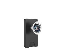 Spaventoso grande squalo bianco che si schianta attraverso la stampa di rottura del muro PopSockets PopWallet per MagSafe