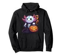 Spaventoso Halloween Axolotl Ghost Spooky Candy Bag Felpa con Cappuccio