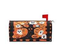 Spaventoso Halloween Unico Zucche Albero Postale Coperture Magnetiche per l'Inverno Unico Casella Postale Magnetica Copertura Natale 52,8x64,5 cm Caja de correos