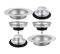 Spaventoso lavello della cucina, mensola di scarico del lavello della cucina | 6 Pack Filtro odore di passaggio in acciaio,Cestino anti-blogging, coperchio del tappo a prova di odore, bo