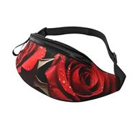 Spaventoso nave in mare Marsupio per le Donne Uomini Moda Marsupio Cintura Regolabile per Allenamento Corsa Viaggi Casual Marsupio, Rose Rosse Romantiche, Taglia unica