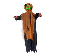 Spaventoso scheletro di zucca con effetto sonoro che illumina gli occhi del LED attivato dalla voce decorazione appesa per interni esterni attivati dalla voce
