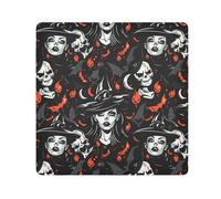spaventoso strega nero halloween magico autoadesivo cosmetici sacchetti panno make up organizer avvolgere fotocamera obiettivo panno involucro organizzatore borse per donne dimensioni 55,1 x 55,1 cm