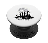 Spaventoso Zombie Mani Luna Piena Horror Halloween stagione spettrale PopSockets PopGrip Adesivo