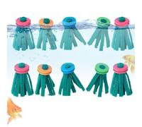 Spawning Mop, Floating Fish, Breeding Mops, 1,77 x 3,94 pollici, Reusable Foam Ring Scrubber, for Rainbowfish, Snails, Anfibi, Turtles, 10 pezzi, Freshwater Aquarium Use