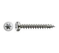 Spax - Vite universale, testa semi-sferica, T-STAR plus, 4CUT, filettatura piena, in acciaio inox A2, 1.4567-0207000350203, 0207000400253