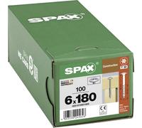 SPAX T-TAR plus 251010601805 - Viti per costruzioni in legno, 6,0 x 180 mm, testa piatta, filettatura parziale, 4CUT, WIROX A3J, 100 pezzi