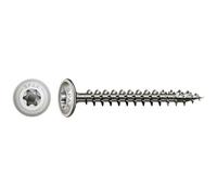 SPAX 0257000600605 - Viti per legno con testa a bottone, T-Star plus, 4 Cut, filettatura completa, 6,0 x 60 mm, 100 pz, acciaio INOX A2