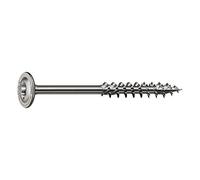 Spax, 0257000601005, Vite di legno, 6.0 x 100 mm, 100 pezzi, testa piatta, T-Star Plus, 4Tagliare, filetto parziale, acciaio inox A2, 1,4567