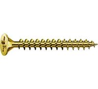 Spax 1081020350123 - Vite universale, testa svasata, taglio a croce, T-STAR plus, 4CUT, filettatura piena, zincato passivato giallo A2L, 1081020300255