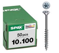 Spax 191011001005 - Viti per costruzioni in legno, 10,0 x 100 mm, 50 pezzi, T-STAR Plus, a testa svasata, filettatura parziale, 4CUT, WIROX A3J, 191011005