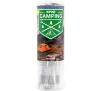 SPAX 4000009100019 - Set completo di viti per tenda da campeggio, 18 pezzi, in due lunghezze con 2 punte e 18 rondelle in plastica per fissaggio a tenda, per esterni