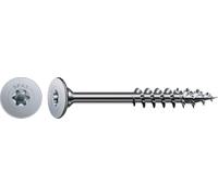 SPAX 681030400303 - Testa piatta posteriore per Korpus, filettatura parziale, testa a parete posteriore, T-STAR plus, 4CUT, vite corpo nichelata, 4 mm x 30 mm, colore: Grigio argento