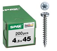 SPAX Vite universale A9J testa semi-rotonda T-STAR plus 4 Cut 4,5x45 mm zincato lucido 200 pezzi