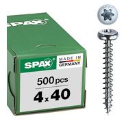 SPAX, A9J, Vite universale, testa semi-rotonda, T-STAR plus, 4 Cut, filettatura piena, 500 pezzi, 4,0 x 40 mm, Zincato lucido