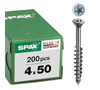 Spax International Viti SPAX-M T-STAR plus testa piatta piccola per MDF, parzialmente filettate zincate A2J