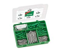 SPAX Set di 201 viti per interni in diverse dimensioni, tasselli di espansione tipo SD, vite universale, filettatura parziale, A9J, T-STAR plus T20, testa svasata - 500009100109