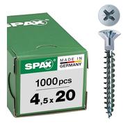 SPAX, Set di viti universali a testa svasata e impronta a croce, filettate, zincate, A2J - 0271010450205, 4,5 x 20 mm, 1000 pz.
