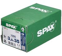 Spax T-STAR plus 0/1050/1/ 3,5/35/01 - Vite universale con testa svasata, 4CUT, filettatura parziale, lucida zincata tramite galvanizzazione, Zincato, 3,5 x 35 mm