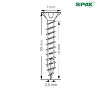 SPAX T-TAR plus T15, 4CUT, viti in acciaio inox A2-800000287176 in acciaio inox A2,5 x 20 mm, 180 pezzi, filettatura completa, a testa svasata T-STAR plus T15, 4CUT, acciaio inox A2-
